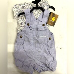 Baby girl carhartt overall outfit - size 12 months